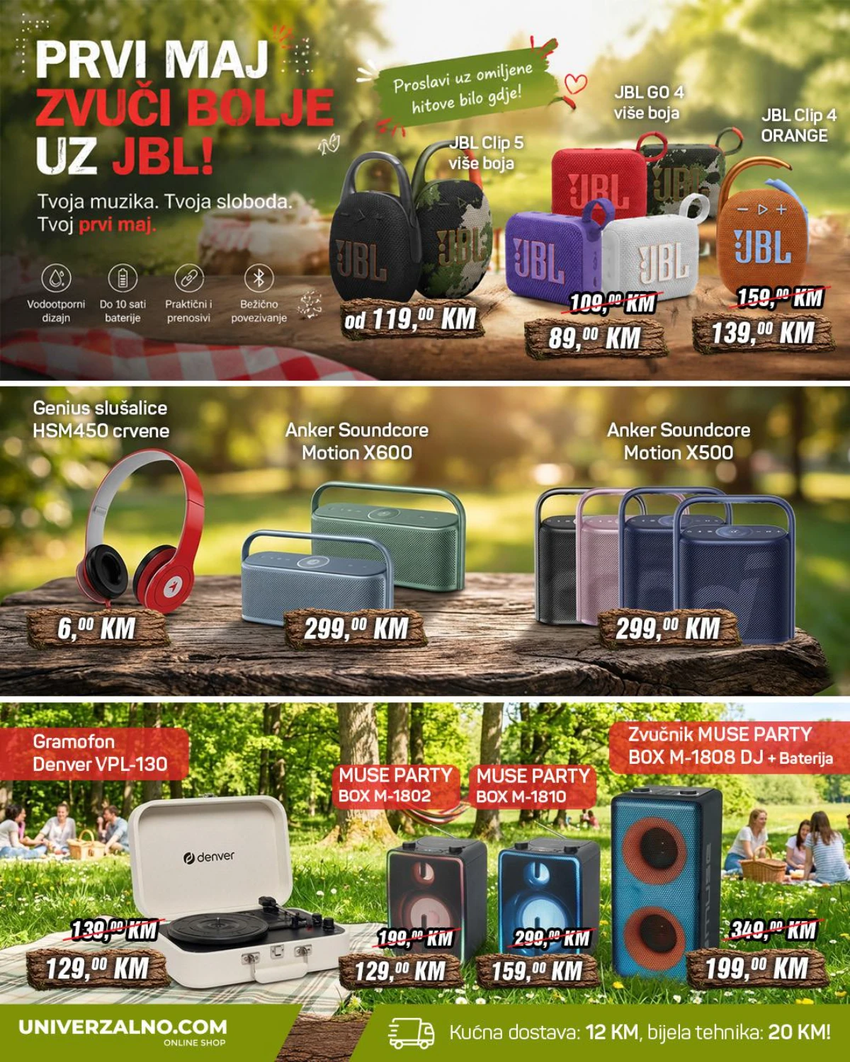JBL zvučnici akcija Univerzalno katalog Prvi maj
